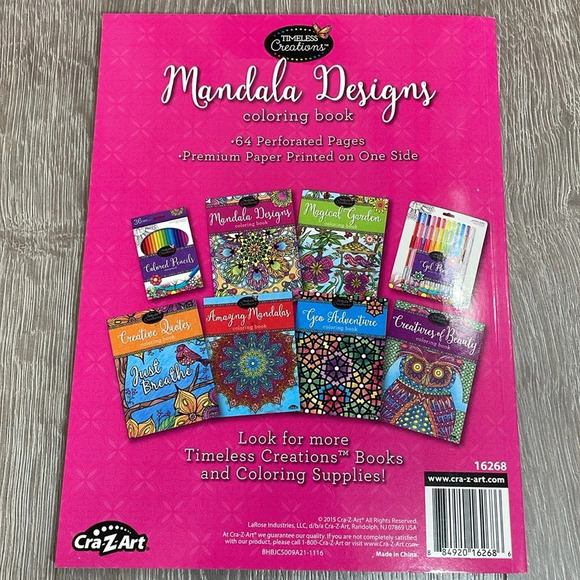 Lot of 5 Adult Coloring Books Hinkler Dover CraZArt Mandalas Mehndi - Picture 9 of 11